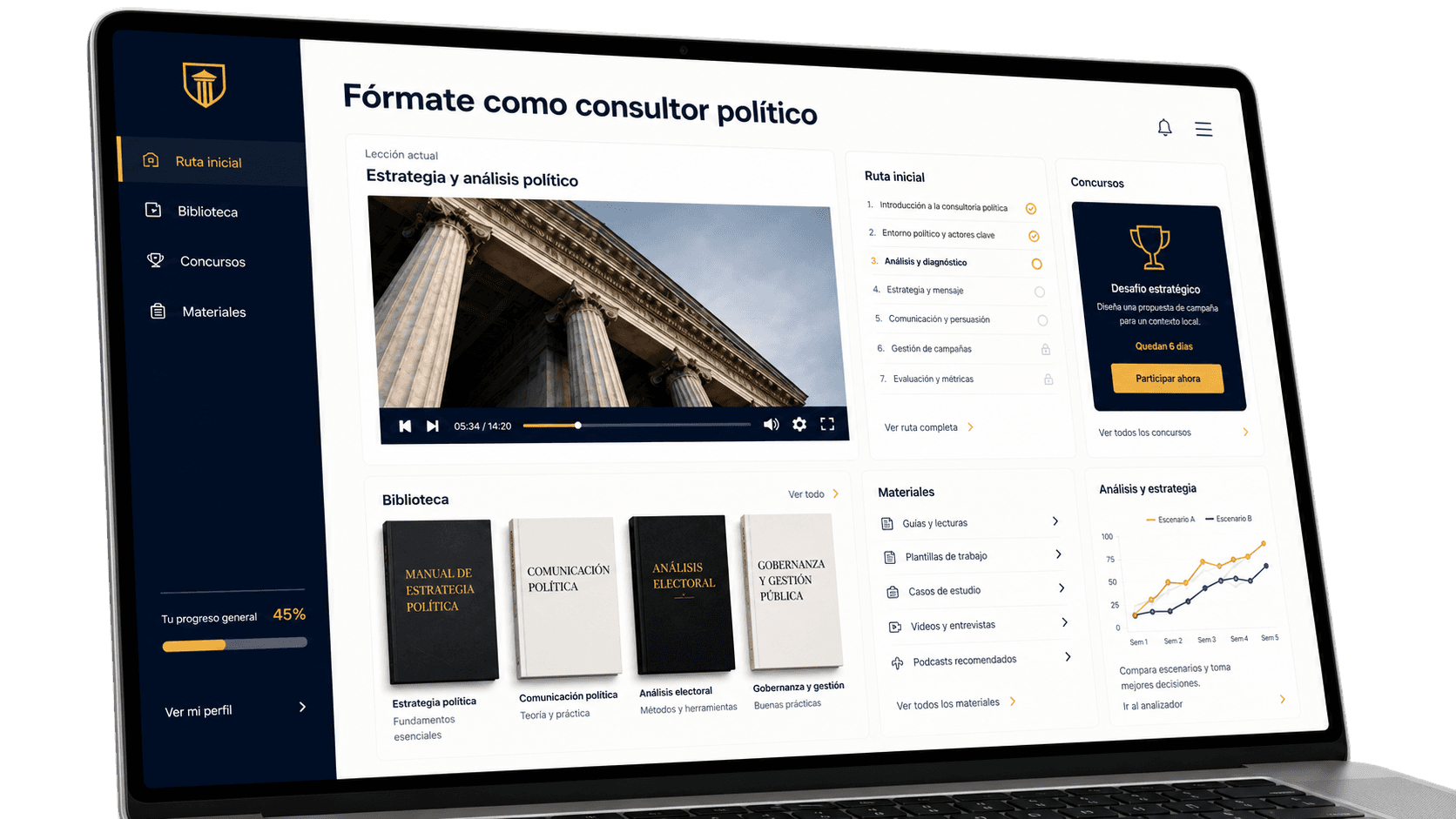 Vista previa de la plataforma de formación política de Valor Empresario